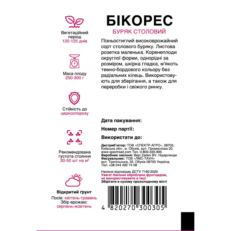 Столовий буряк Бікорес, 200 шт